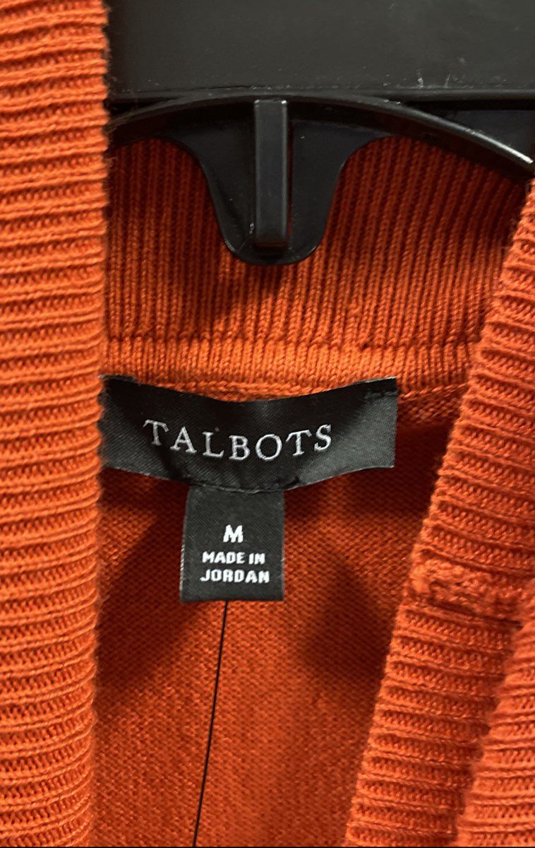 Talbots Women's Orange Turtleneck Long Sleeve Cotton Blend Sweater Sz M NWT
