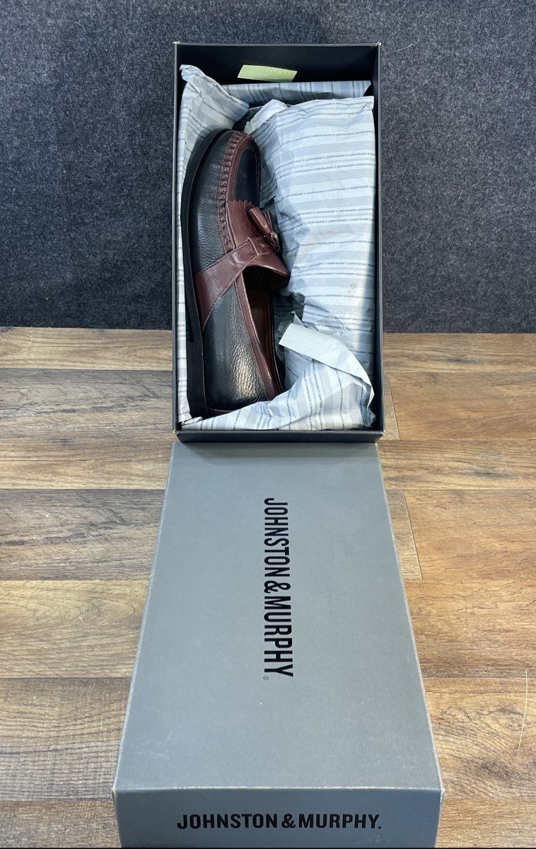 Johnston & Murphy Aragon II Black Brown Kiltie Tassel Loafers Size 10 M