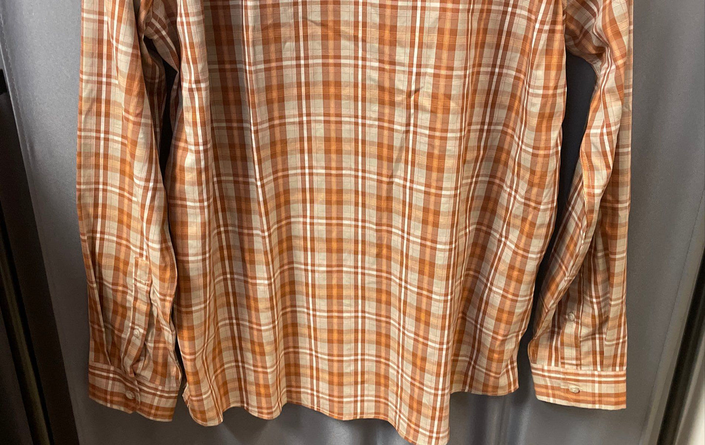 Eddie Bauer Men's Adventurer Flex Shirt Rust Brown Plaid Western Yoke NWT TXL