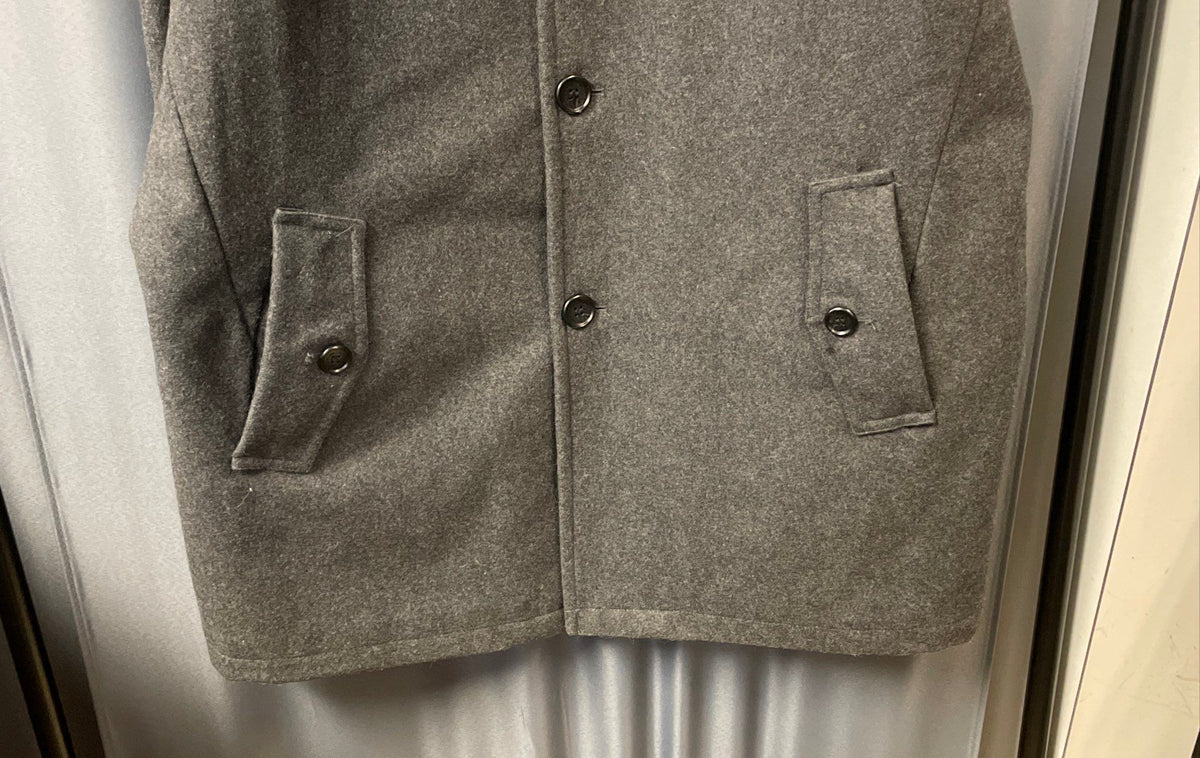 London Fog Men's Gray Wool Blend Car Coat Quilted Insulated Jacket Size XL