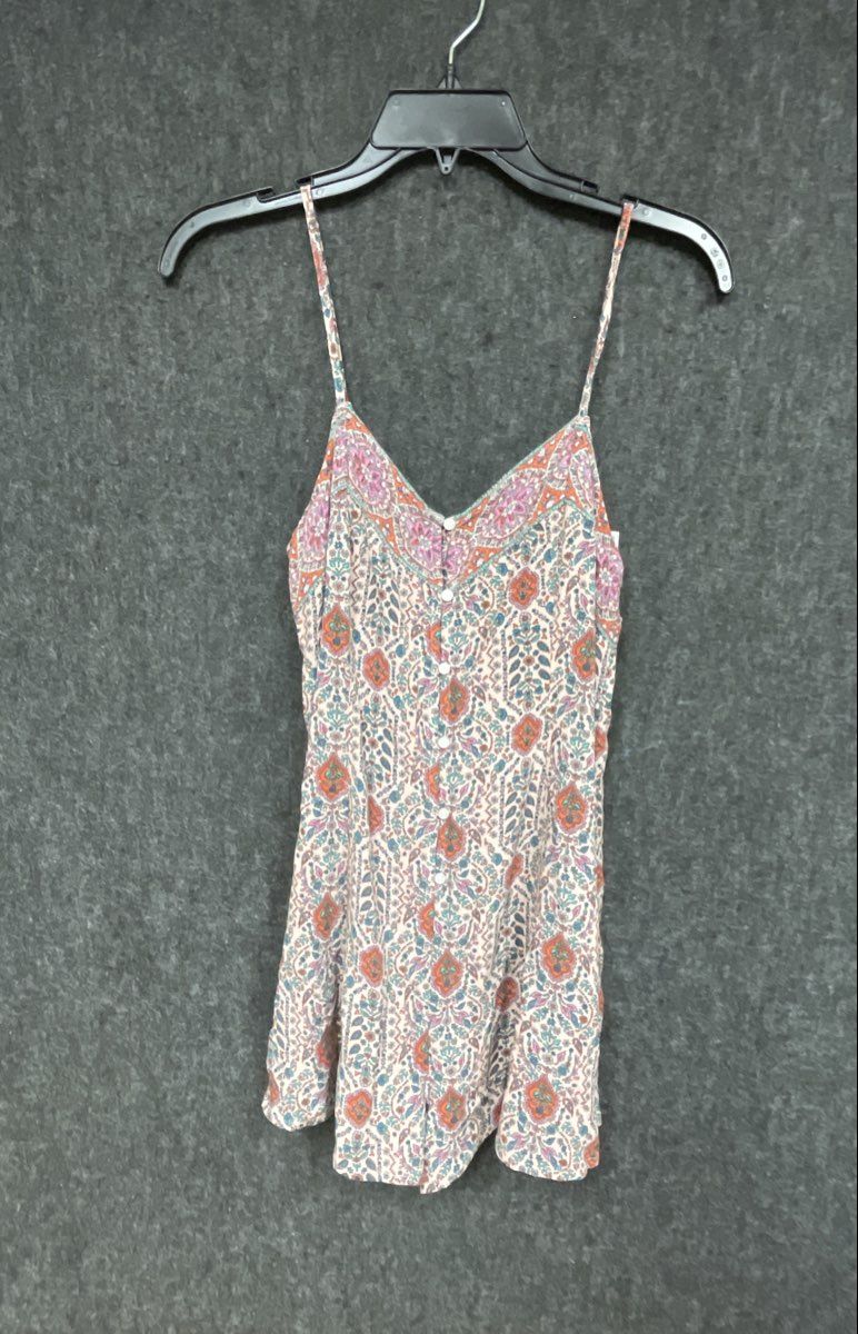 American Eagle Women's Paisley Boho Button Front Romper Multicolor Sz XS NWT