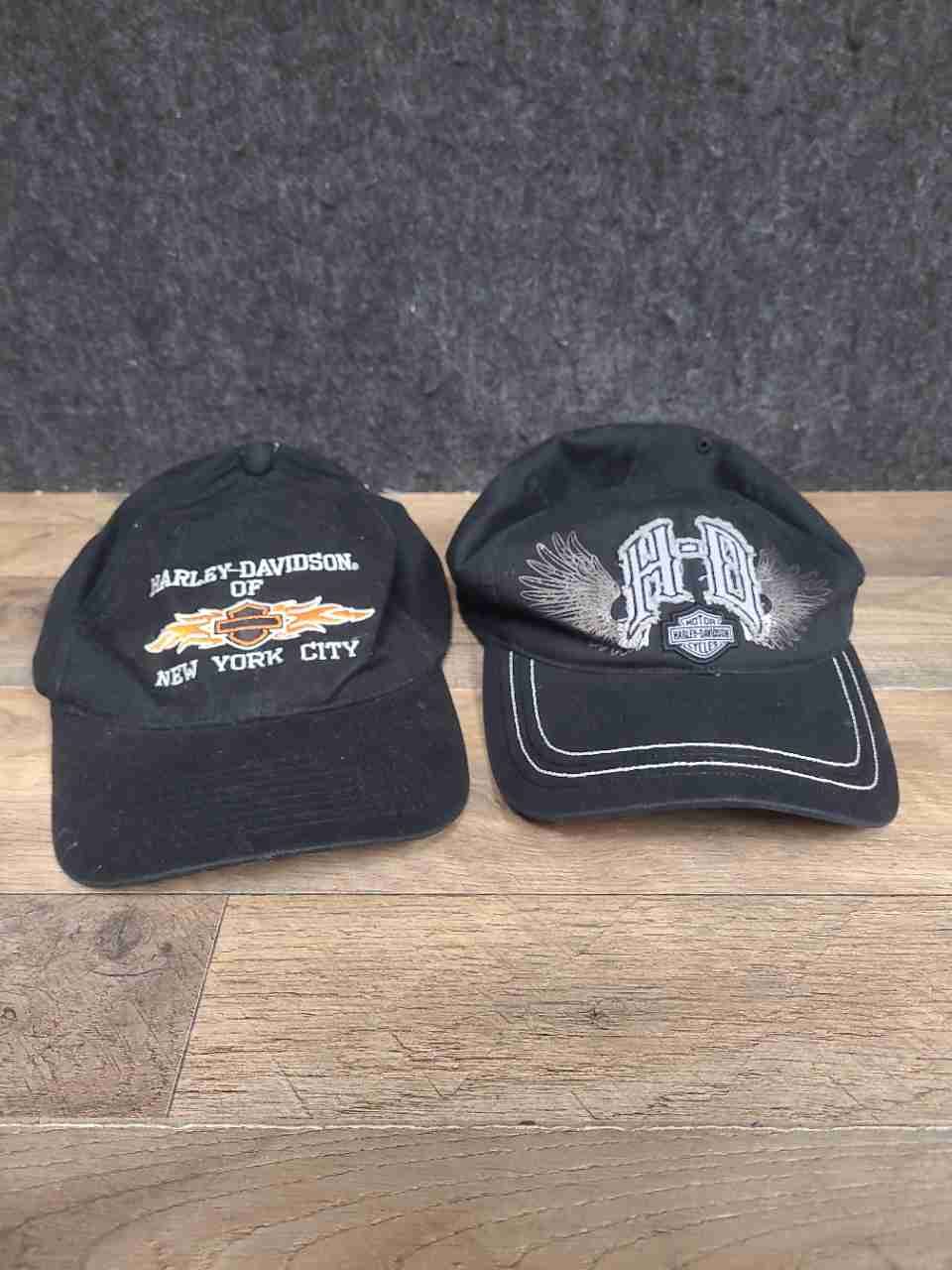 Lot of 2 Harley-Davidson Dealership Hats New York City & Wisconsin Caps OSFA