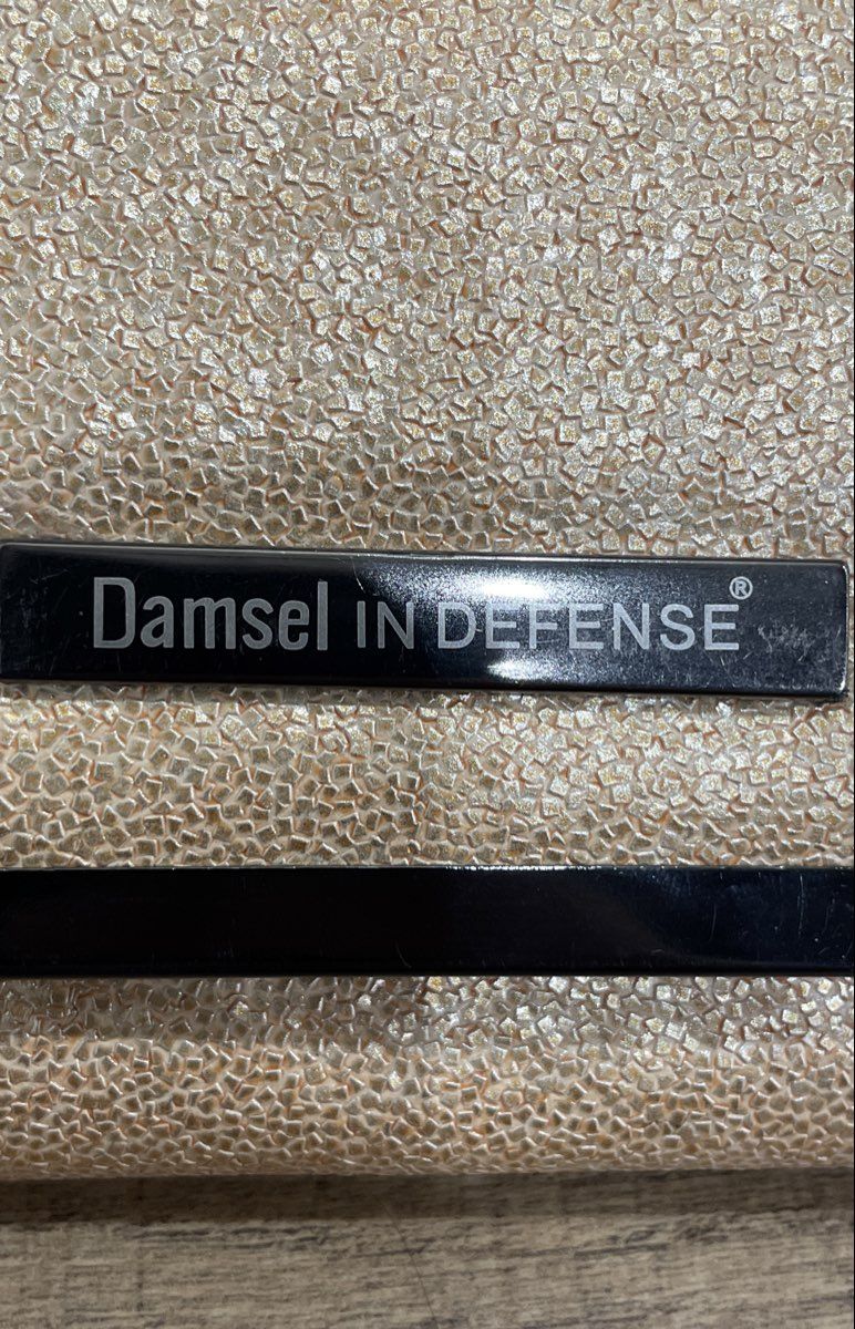 Damsel In Defense Cream Leather Trifold Wallet Black Hardware 13x10