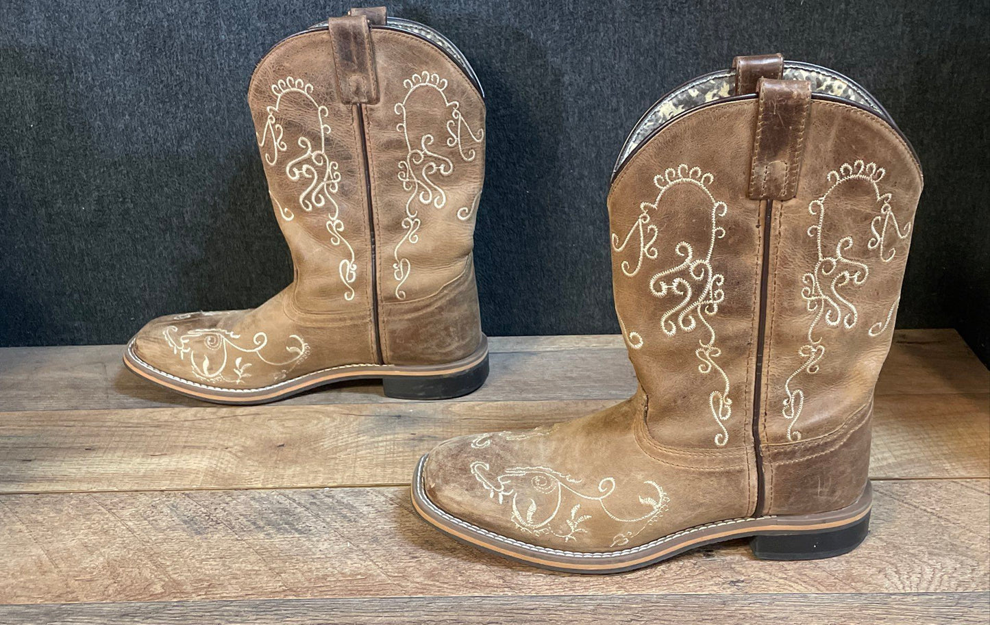 Smoky Mountain Boots 3845 Y Brown Leather Western Cowboy Boots Youth Size 6 R