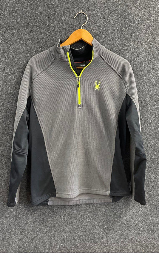 Men's Size XL Grey Spyder Knit Performance 1/4 Zip Pullover