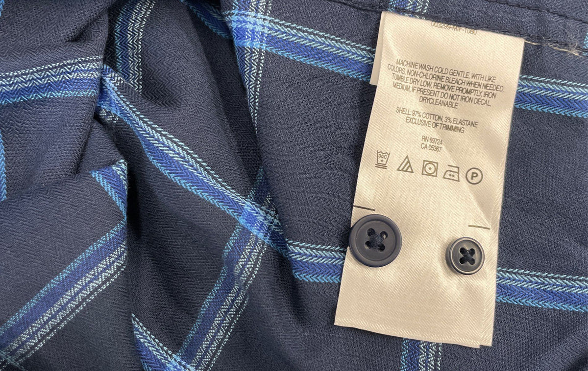 Columbia Men's Blue Plaid Long Sleeve Button Down Cotton Stretch Shirt Sz M NWT
