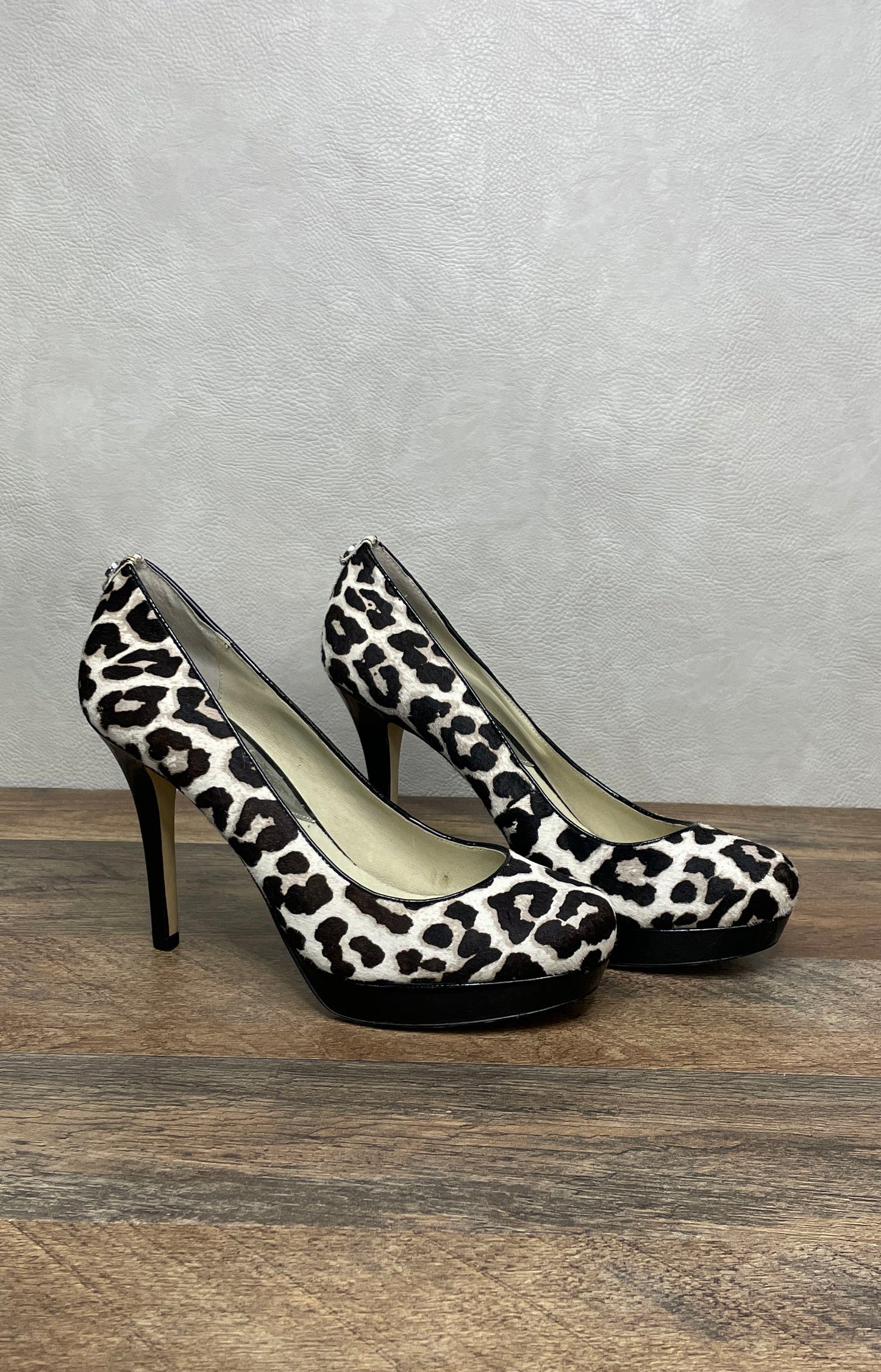 Michael Kors Leopard Print Calf Hair Platform Pump High Heels Size 8.5M