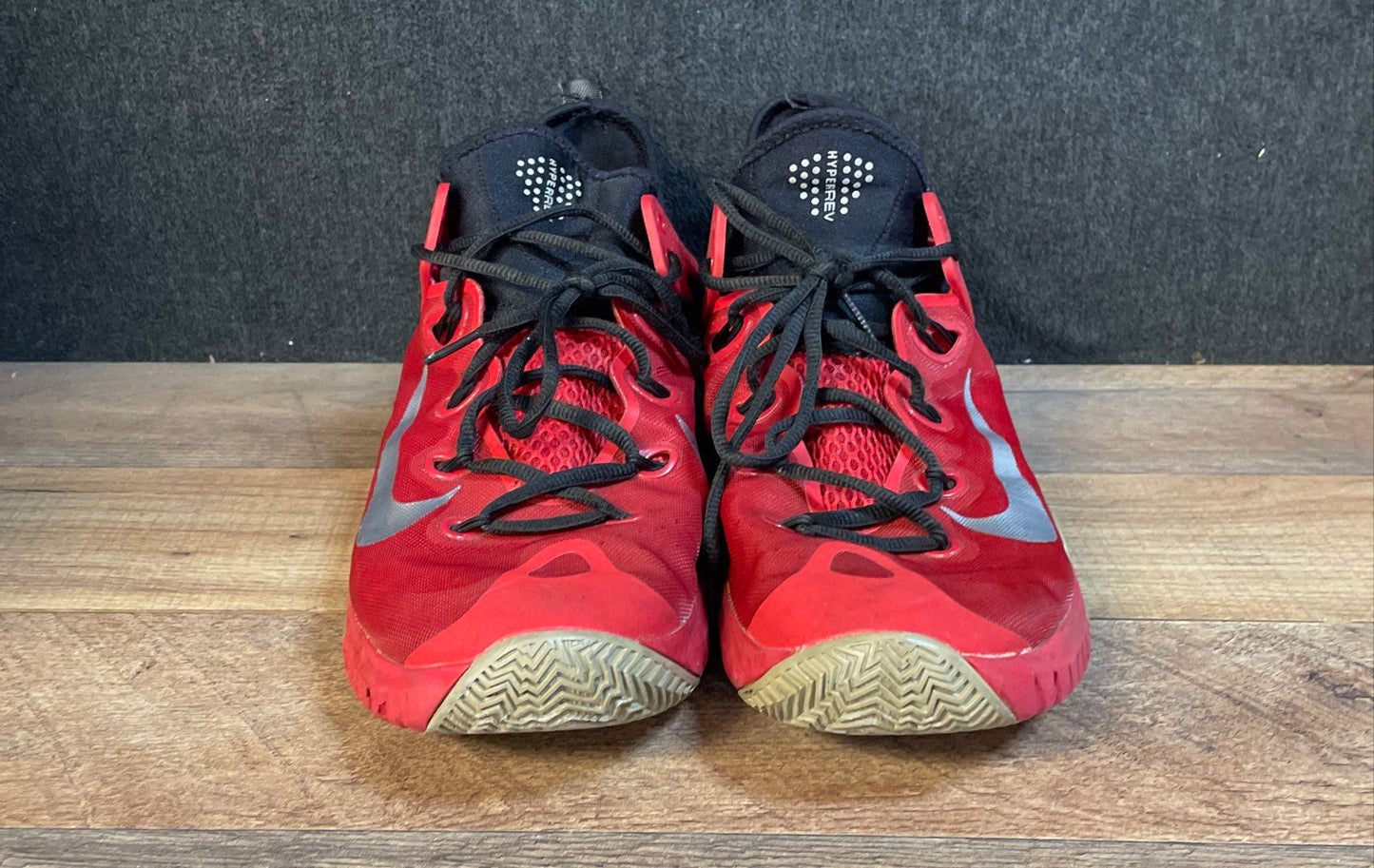 Nike Zoom Hyperrev 2015 University Red Silver Black Basketball Shoes Size 11
