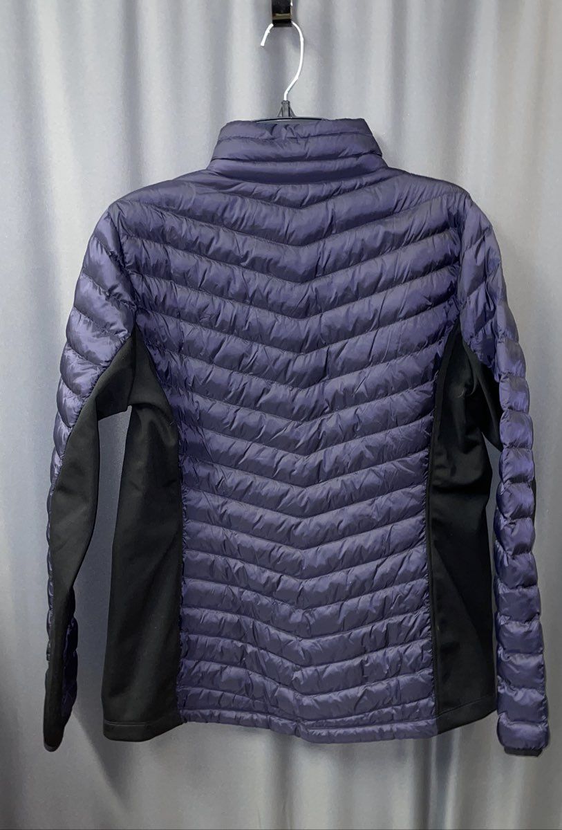 32 Degrees Heat Women's NWT Puffer Jacket Navy Blue Mixed Media Full Zip Sz L