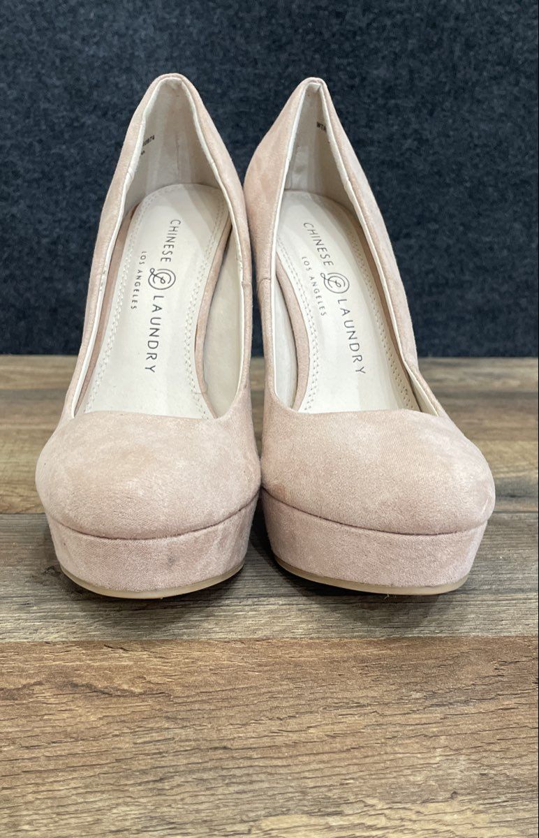 Chinese Laundry Pink Faux Suede Platform Stiletto Pumps Women's Size 6.5 M