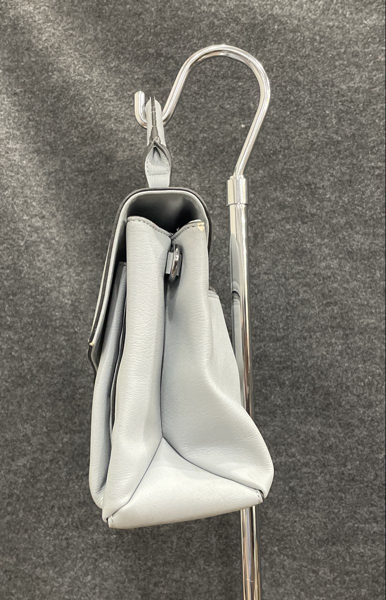 Simply Vera Vera Wang Light Blue Leather Satchel Handbag Silver Tone Hardware