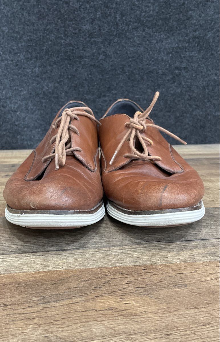 Cole Haan OriginalGrand Brown Leather Plain Toe Oxford Shoes Size 9B