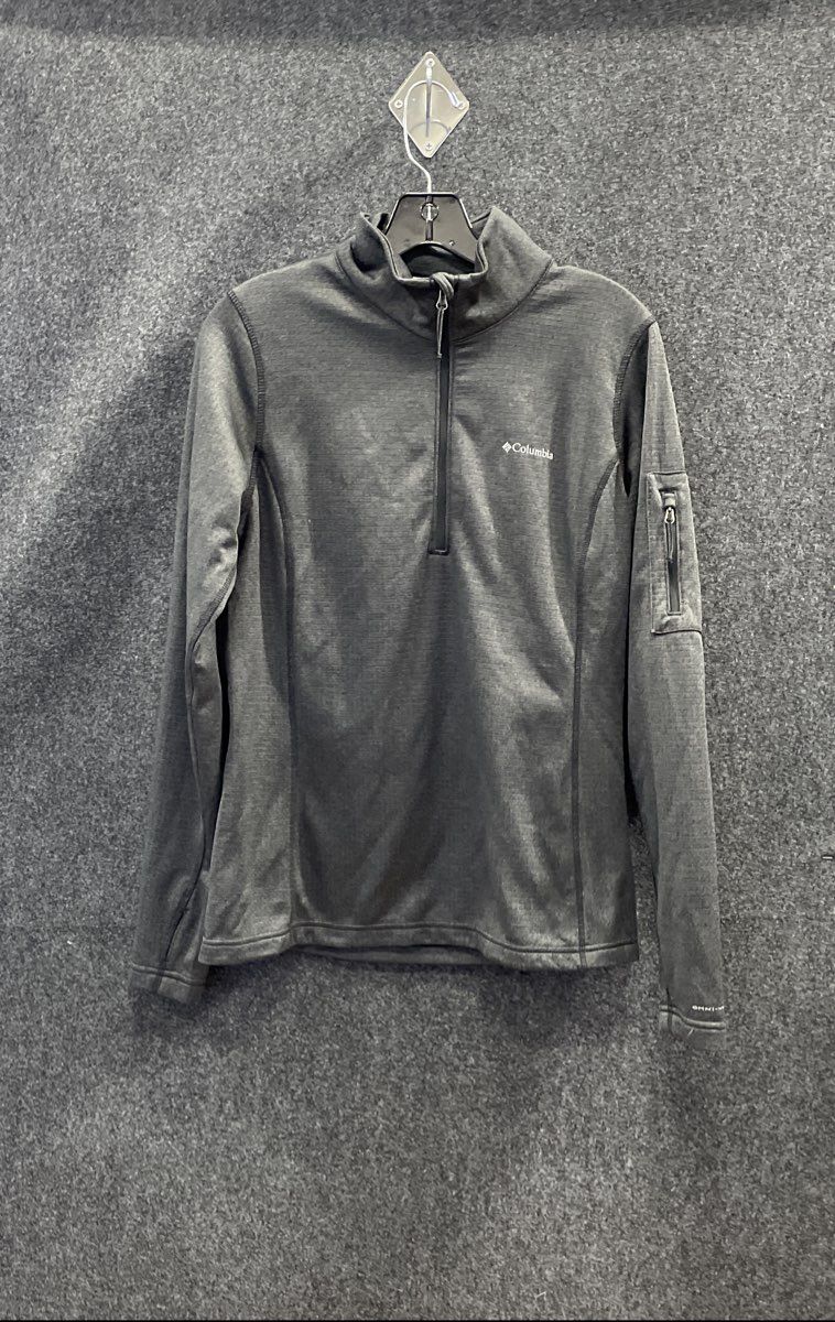 Columbia Men's Gray Park View Grid Fleece Quarter Zip Omni-Wick Jacket Sz M