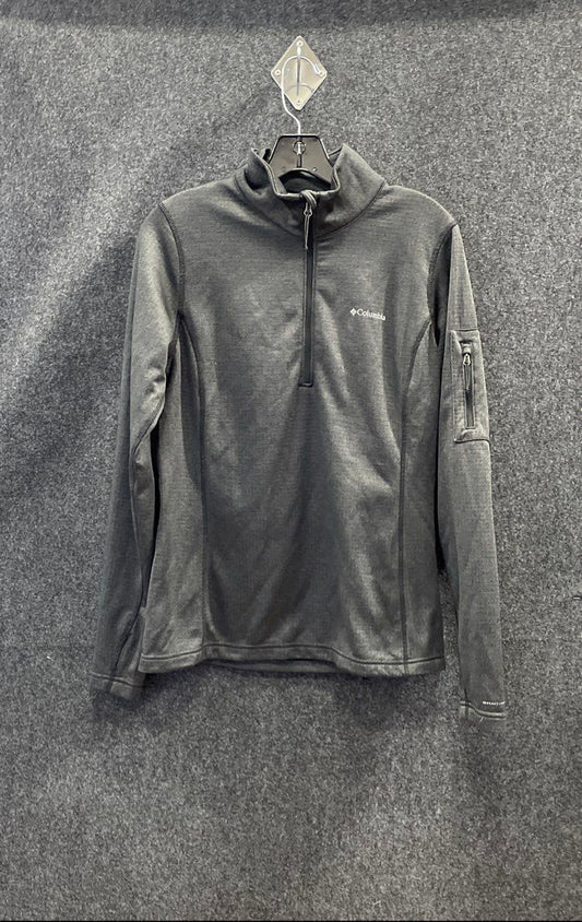 Columbia Men's Gray Park View Grid Fleece Quarter Zip Omni-Wick Jacket Sz M