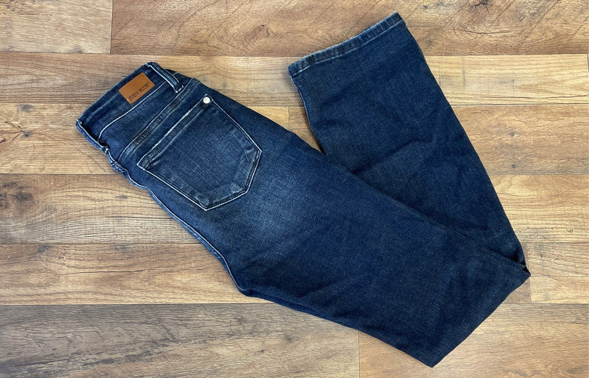 Judy Blue Women's Slim Boot Cut Jeans Dark Wash Blue Denim Sz 0/24