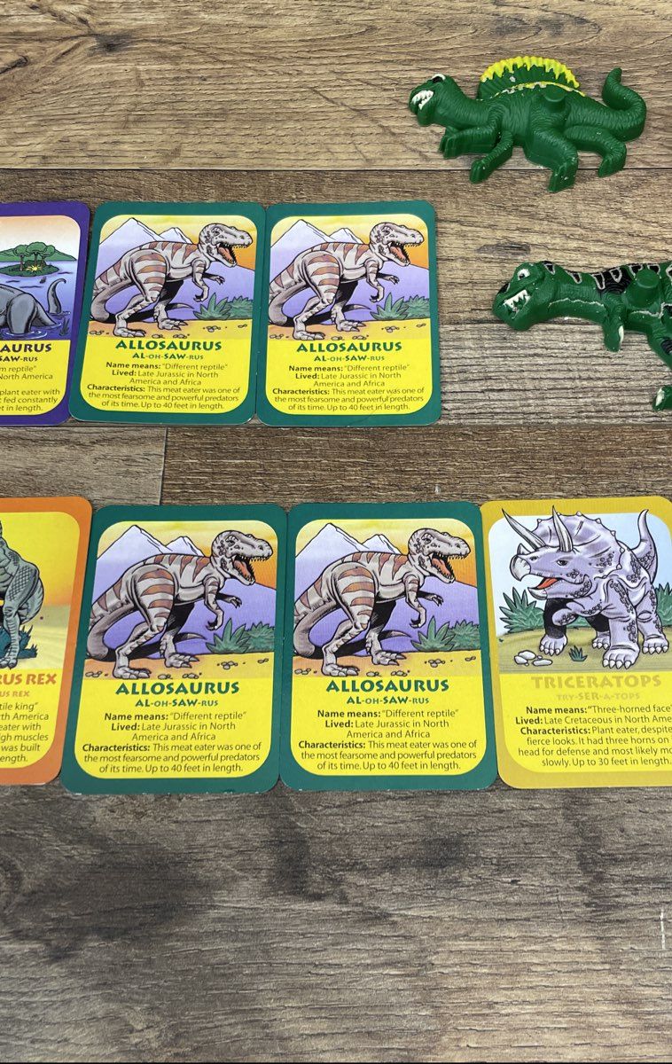 Large Lot Plastic Dinosaur Figures Toys & Cards Mixed Vintage Collection