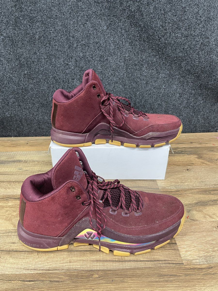Adidas J Wall 2 DC Life Maroon Burgundy Suede Basketball Sneakers Size 13