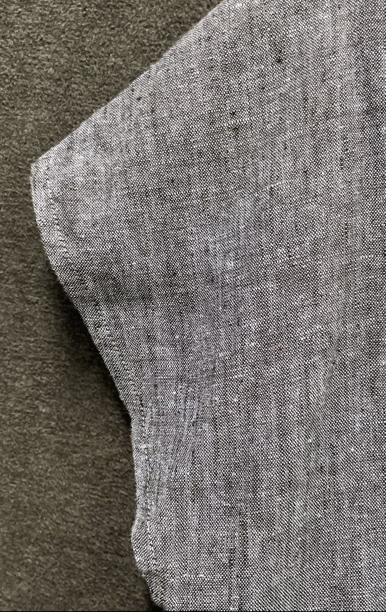 Baltic Linen Women's Blue Grey 100% Linen Cap Sleeve Shift Dress Sz 40