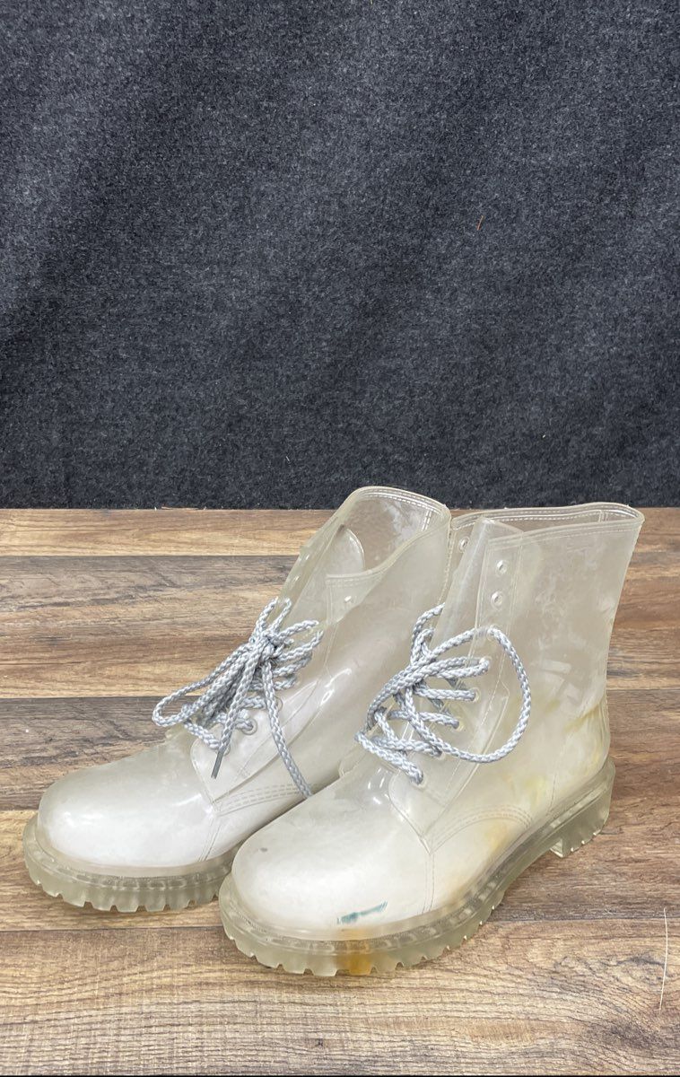 Dirty Laundry Balancie Clear Transparent Lace Up Combat Rain Boots Size 9