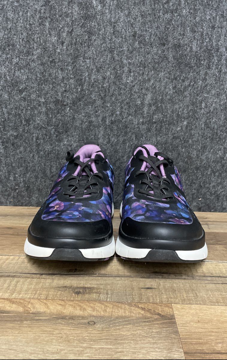 Alegria Eclips Rok 'N' Roll Pansy Power Purple Floral Sneakers Size 38.5 EU