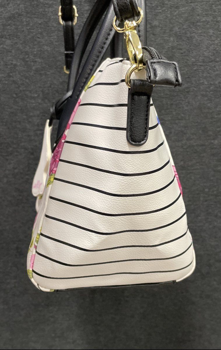 Luv Betsey by Betsey Johnson Floral Striped Satchel Handbag Crossbody Bag