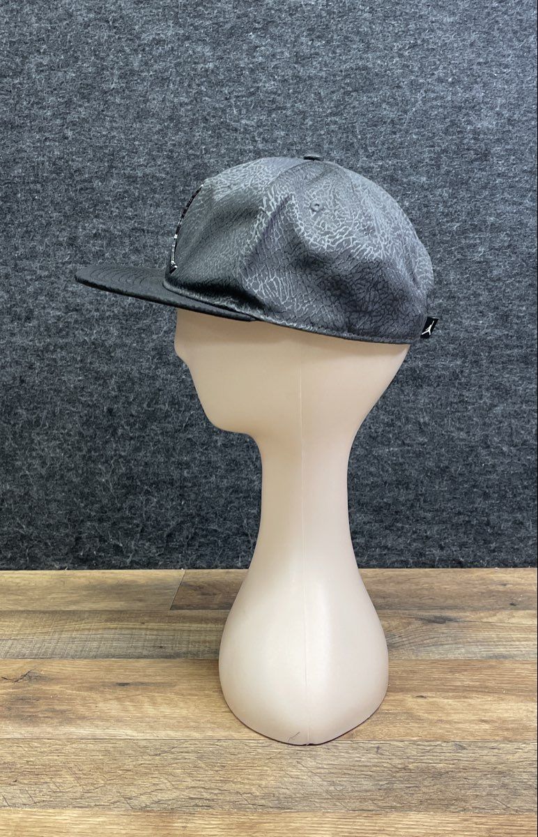 Jordan Youth Snapback Hat Gray Black Elephant Print Metal Jumpman Logo