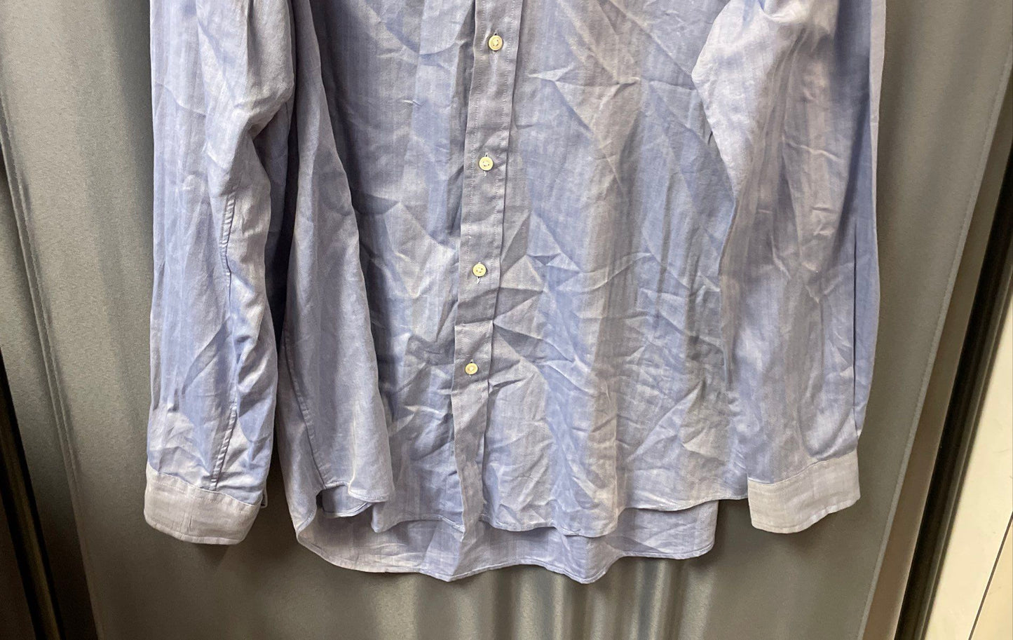Ralph Lauren Men's Blue Herringbone Button Down Classic Fit Shirt Sz XL