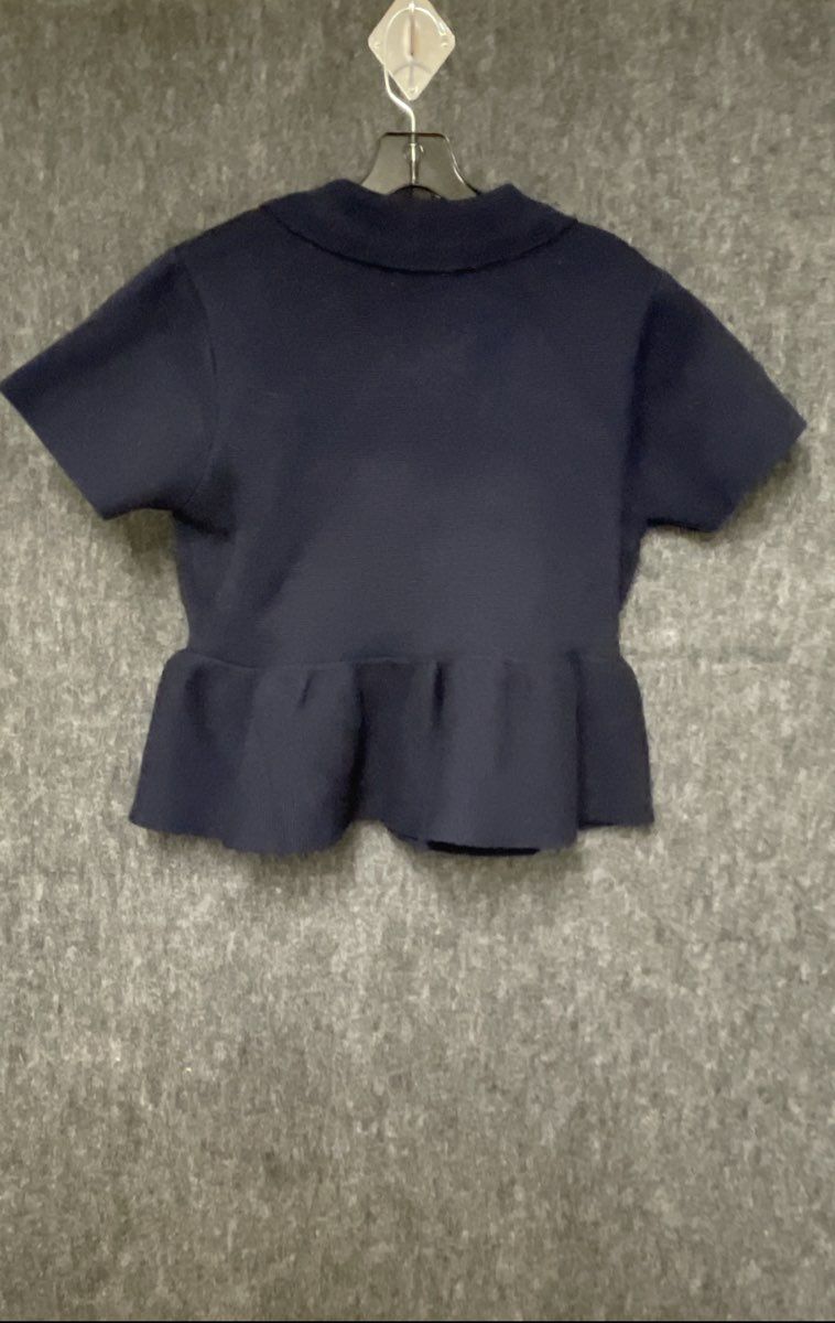 Steve Madden Women's Navy Roxanna Jewel Embellished Peplum Knit Top NWT Sz L