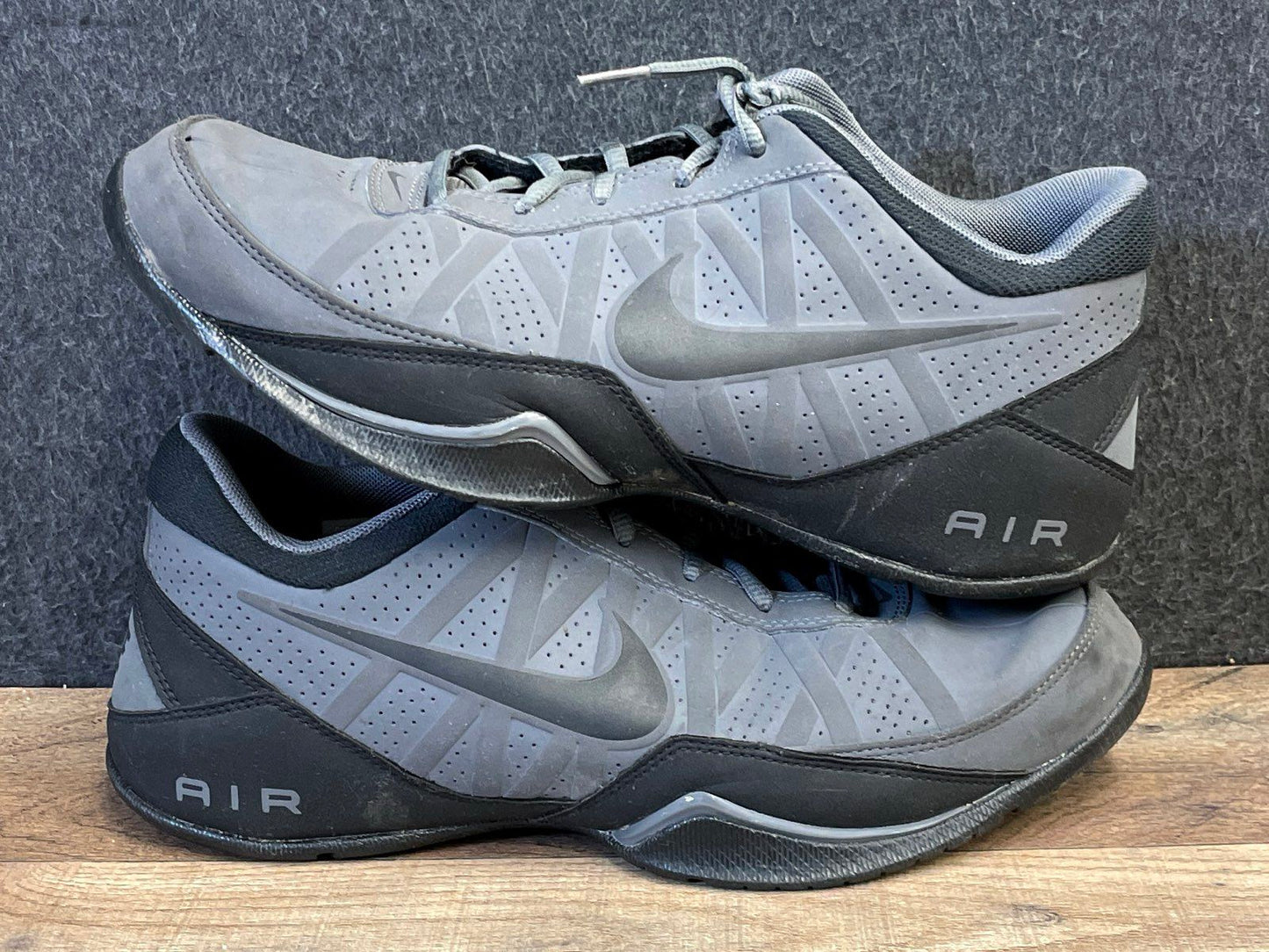 Nike Air Ring Leader Low Cool Grey Black Basketball Shoes Size 9