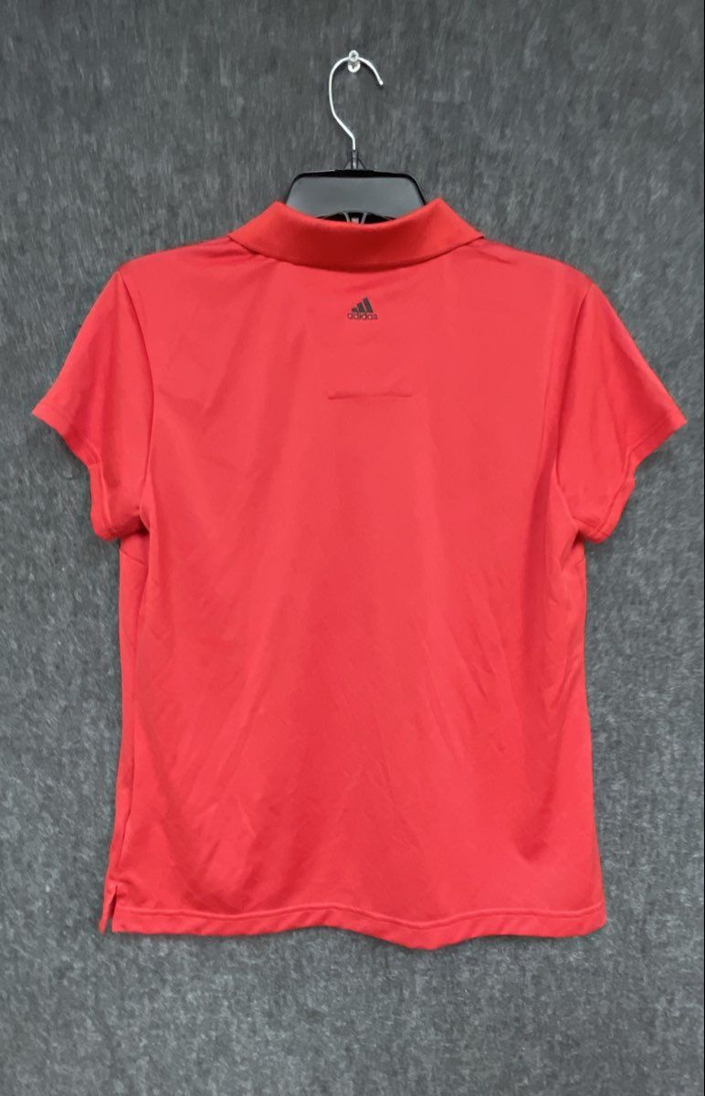 adidas Golf Women's Red ClimaCool Short Sleeve Athletic Polo Shirt Sz L