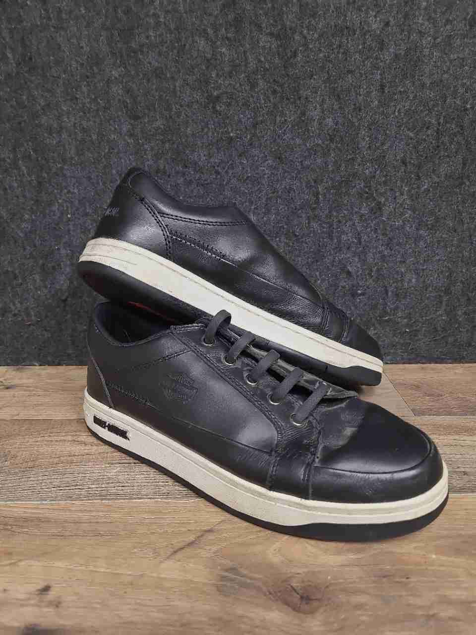 Harley-Davidson Watkins Black Leather Motorcycle Sneakers Men's Size 9.5