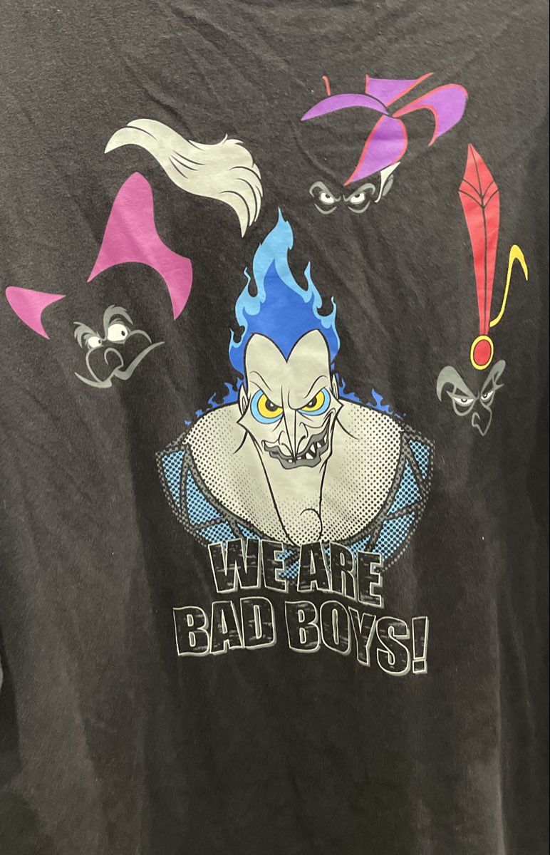 Tokyo Disney Resort Men's Black Hades Villains We Are Bad Boys Shirt Size L