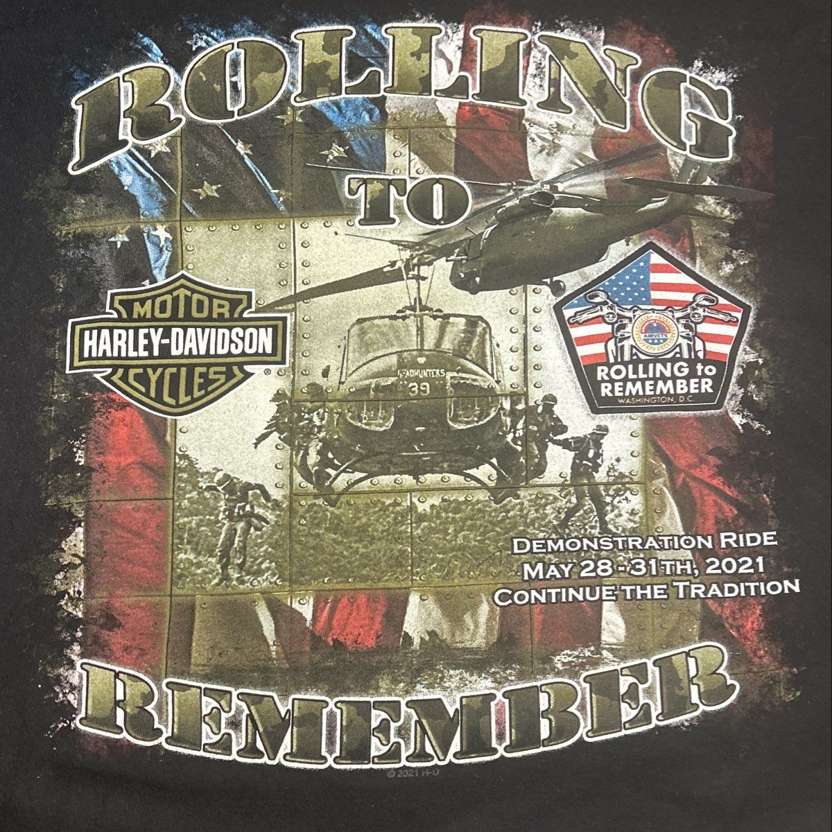 Harley Davidson Men's Washington D.C "Rolling To Remember" T-Shirt Size 2XL