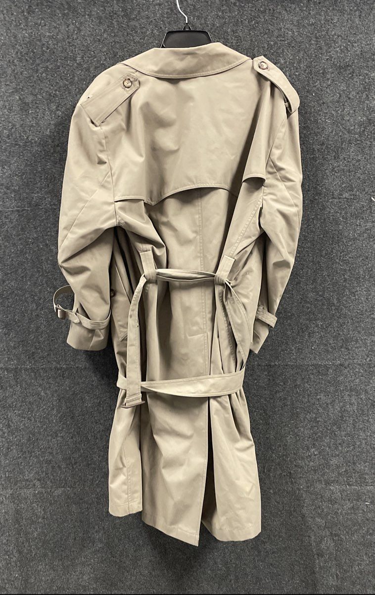 Vintage 90s TownCraft Men's Khaki Double Breasted Trench Coat Liner Sz 44 Short