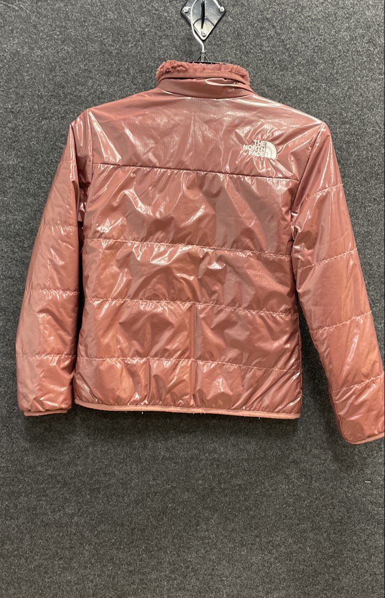 The North Face Girl's Mossbud Swirl Reversible Jacket Mauve Pink Fleece Sz M 10