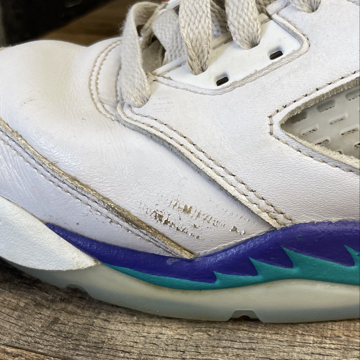 Nike Air Jordan 5 Retro Grape White New Emerald Basketball Shoes Size 10