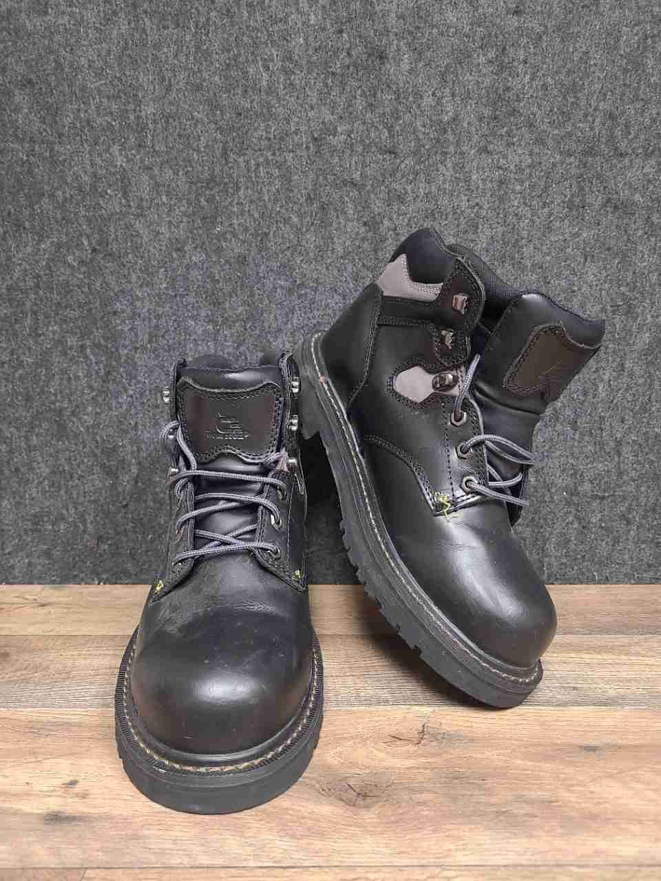 Ace Work Boots 76745 Black Leather Safety Toe EH SR Men's Work Boots Size 8.5