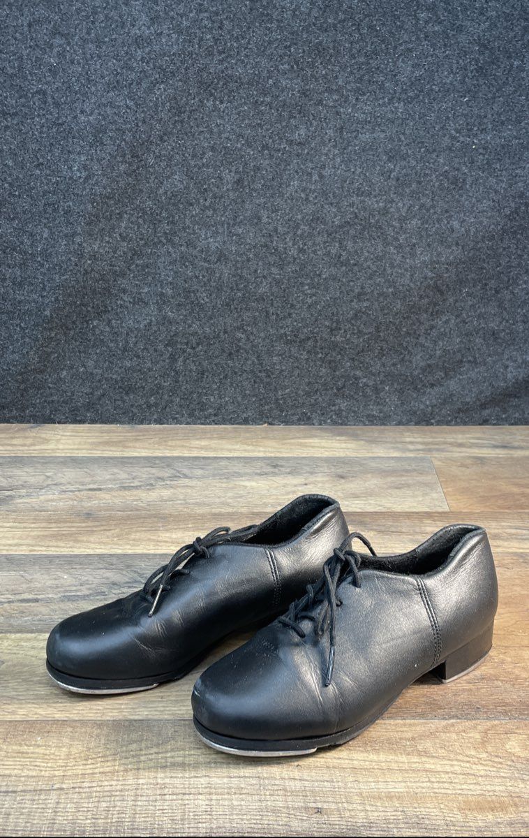 Capezio Tele Tone Leather Lace-Up Tap Shoes Black Size 4.5 M