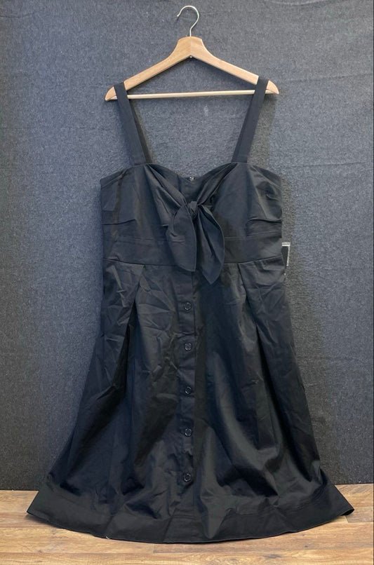 Eloquii Women's Black Tie Front Button Front Sleeveless Dress Sz 16 NWT