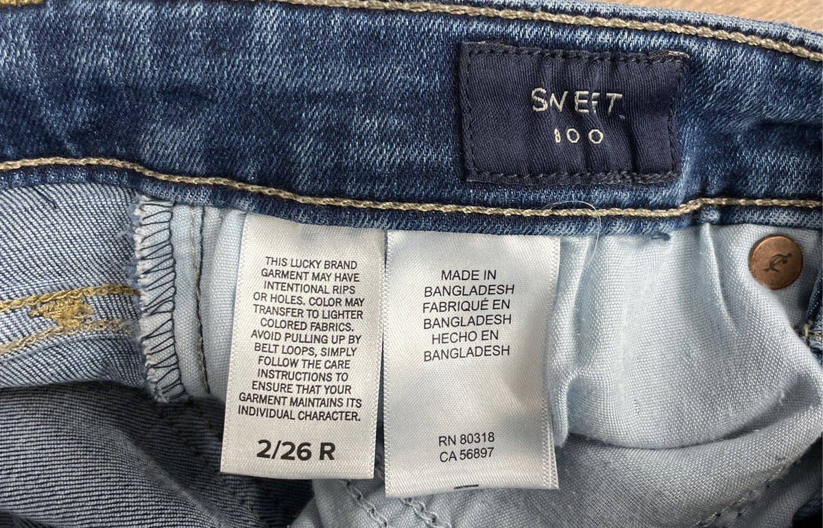 Lucky Brand Women's Sweet Boot Blue Faded Denim Bootcut Jeans Sz 2/26 Regular