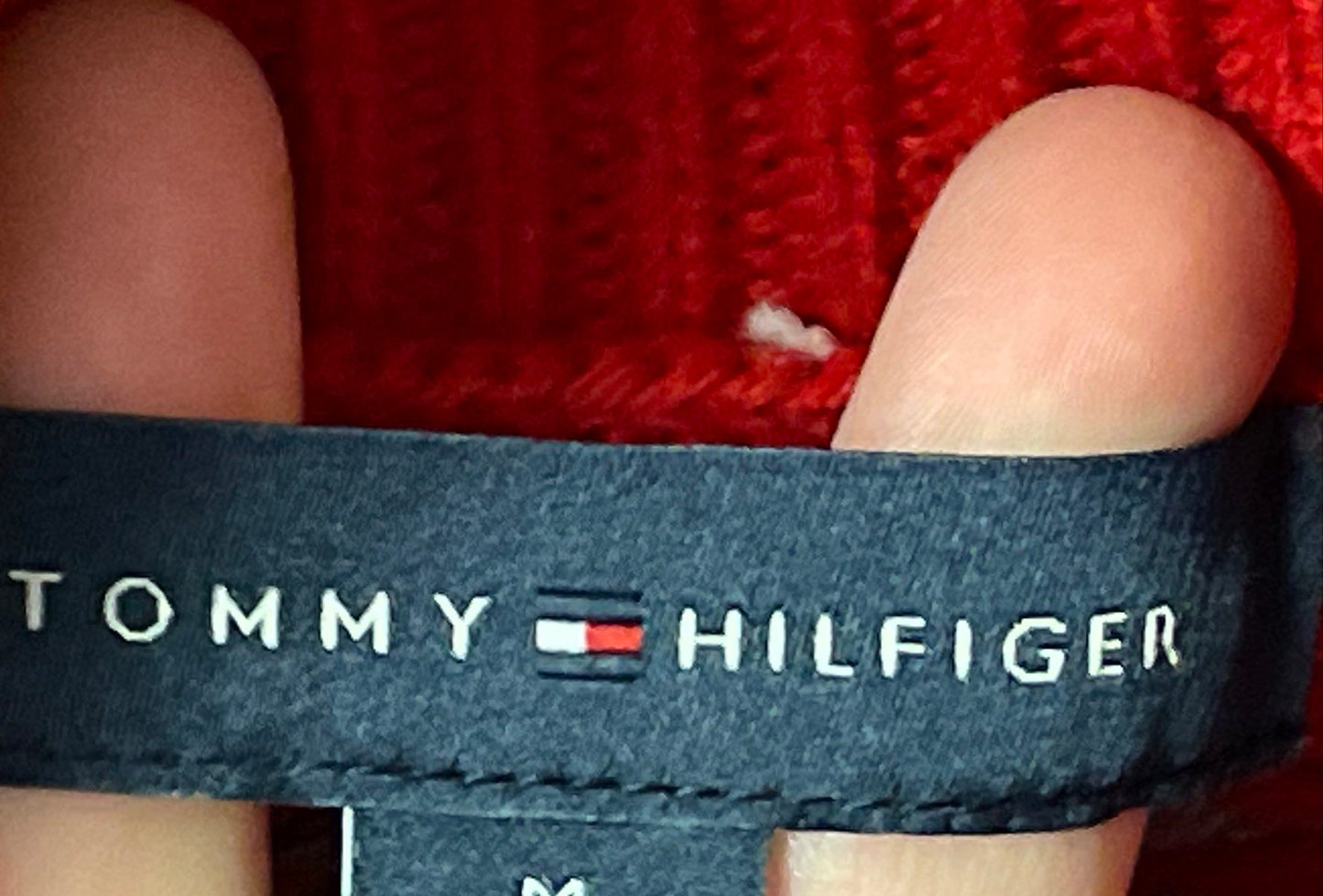 Tommy Hilfiger Women's Turtleneck Sweater Red Argyle Fair Isle Knit Sz M