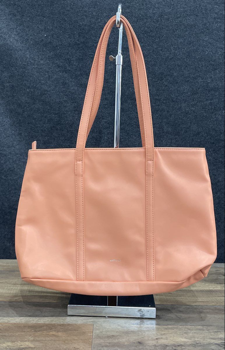 Matt & Nat Orange Vegan Leather Tote Bag Travel Zip Top Luggage Trolley Sleeve