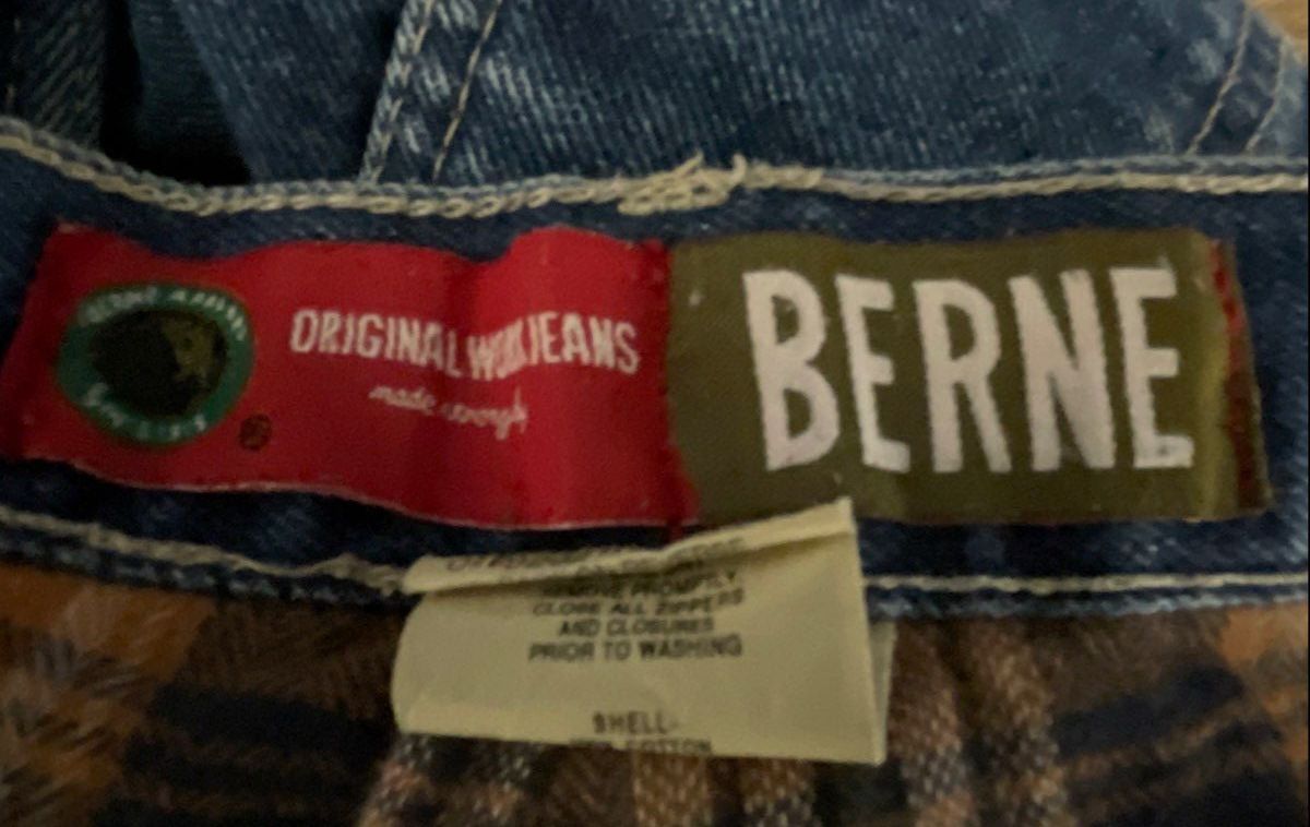 Berne Men's Blue Flannel Lined Original Work Jeans Carpenter Pants Sz 34x34