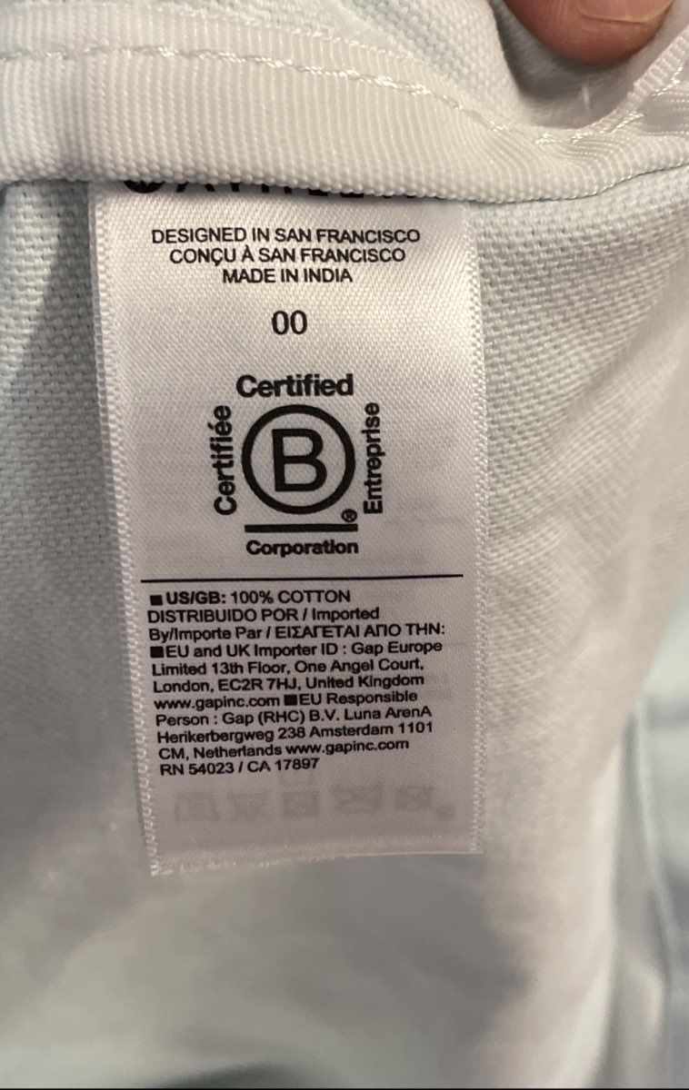 Athleta Blue and White Ombre Cotton Canvas Tote Bag Large NWT