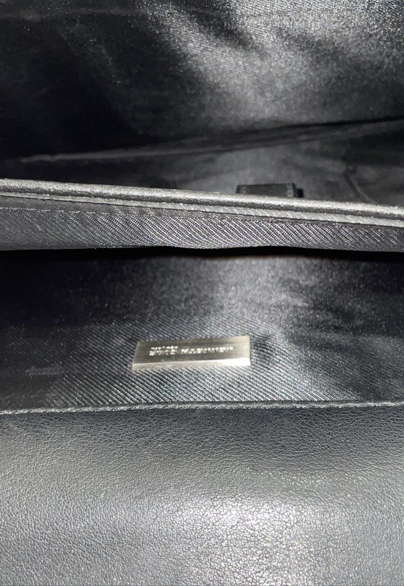 Vintage Kenneth Cole New York Black Leather Briefcase Satchel Bag Silver Lock