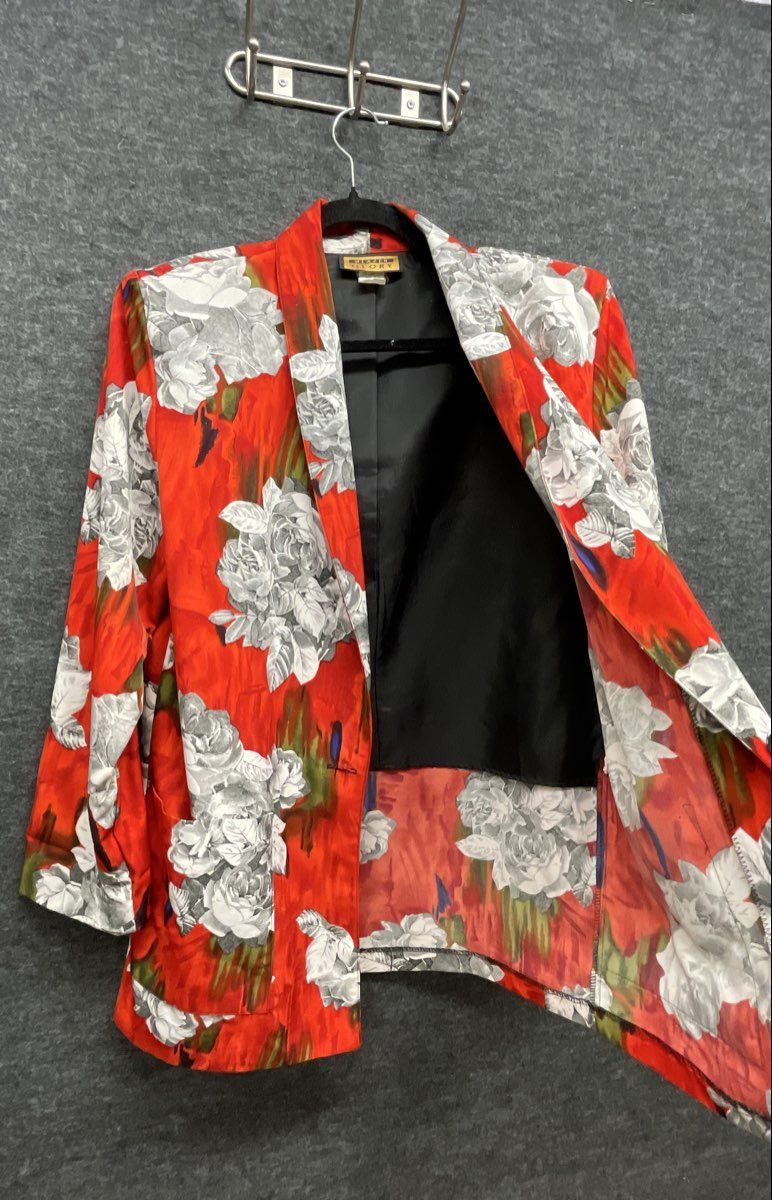 Cynthia Rowley Women's Black Ruffle Dress & Blazer Glory Floral Jacket Sz 10