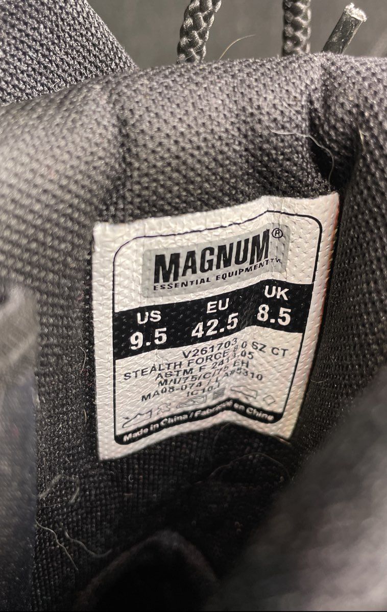 Magnum Stealth Force 8.0 SZ CT Black Tactical Side Zip Boots Size 9.5