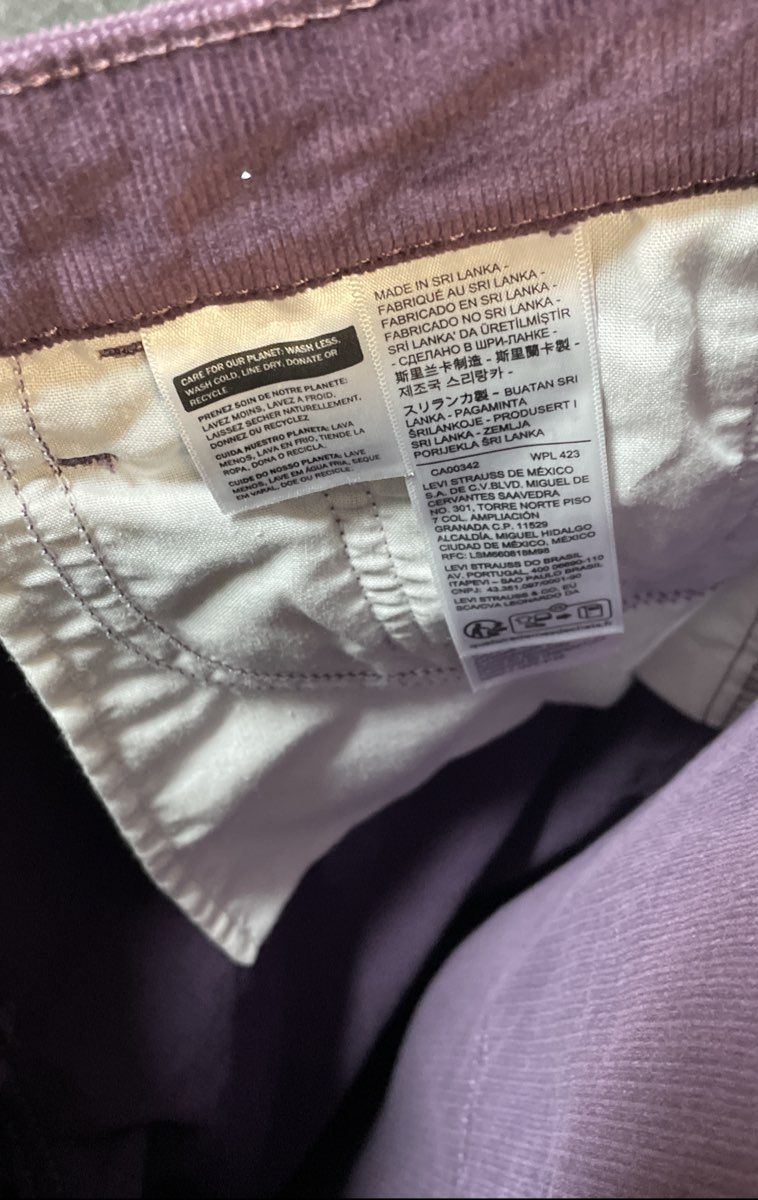 Levi's Women's 726 Flare Corduroy Pants Purple High Rise Size 30x32 NWT