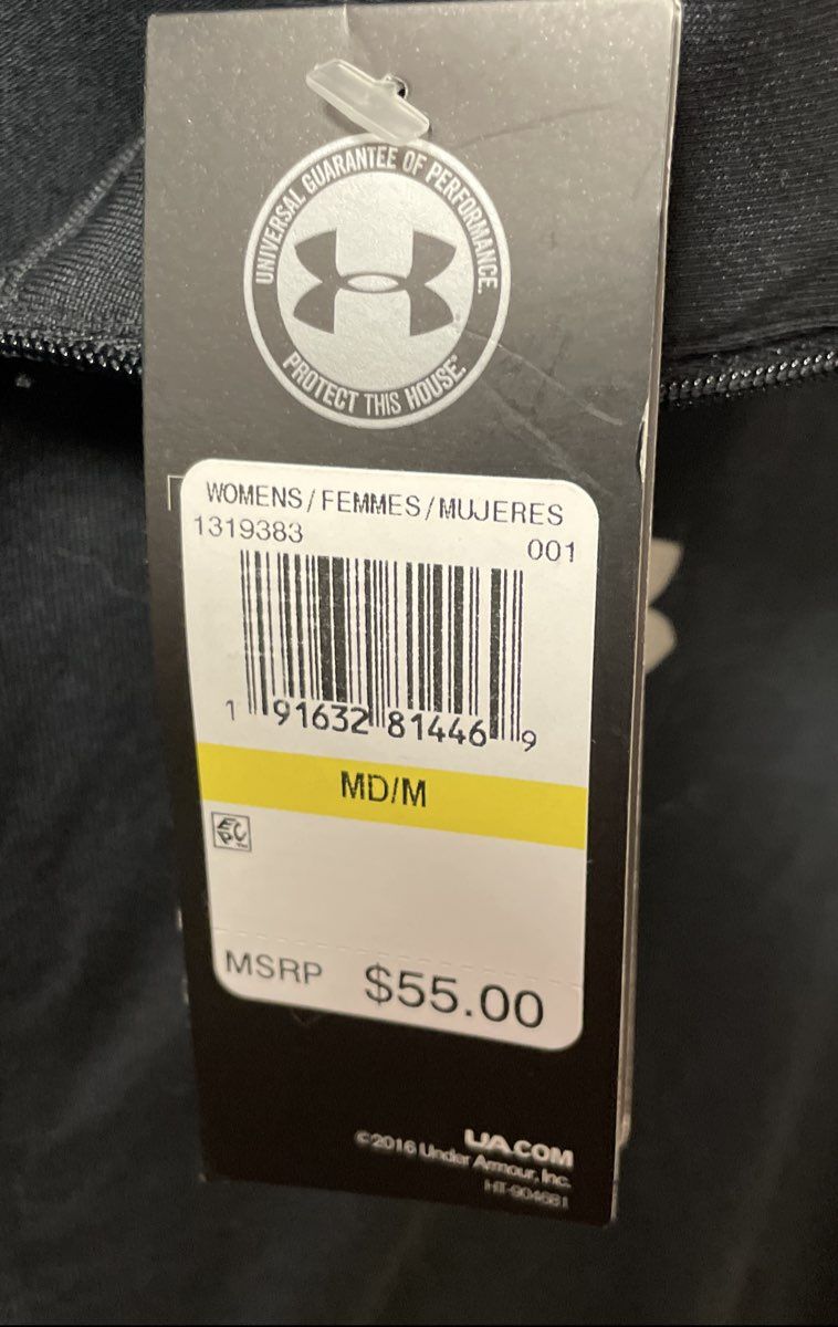Under Armour Women's Black Full Zip HeatGear Mock Neck Work Out Jacket Sz M NWT