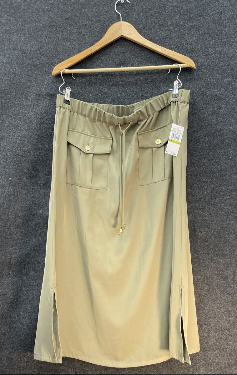 Michael Kors Women's Safari Green Cargo Pocket Utility Skirt NWT Sz 14